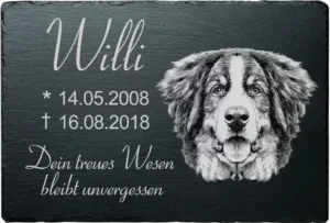 Laser Memories - Gravierte Schiefertafel Hund